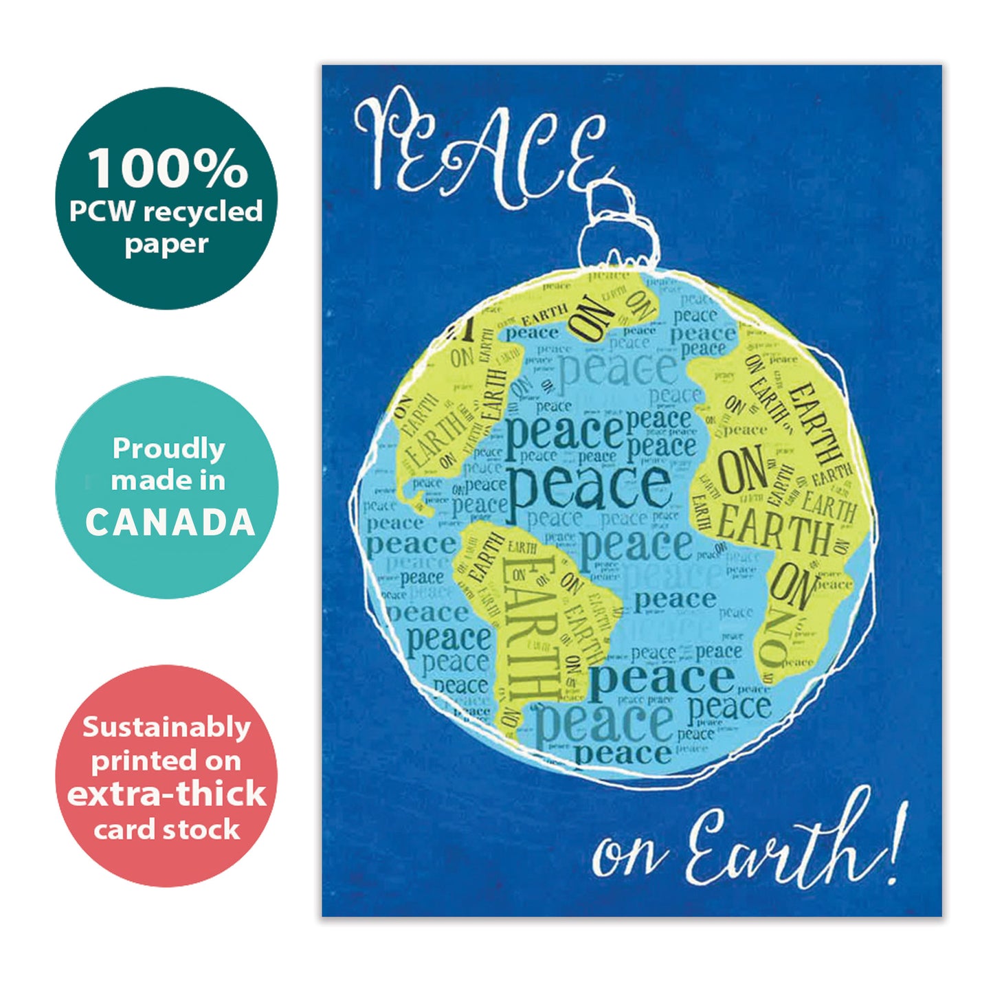 Peace on Earth Word Art Christmas Card