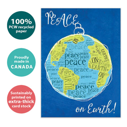 Peace on Earth Word Art Christmas Card