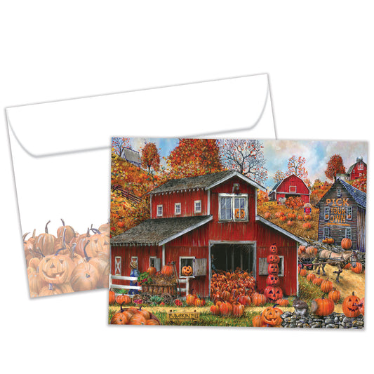Piled High Pumpkins Thanksgiving Card
