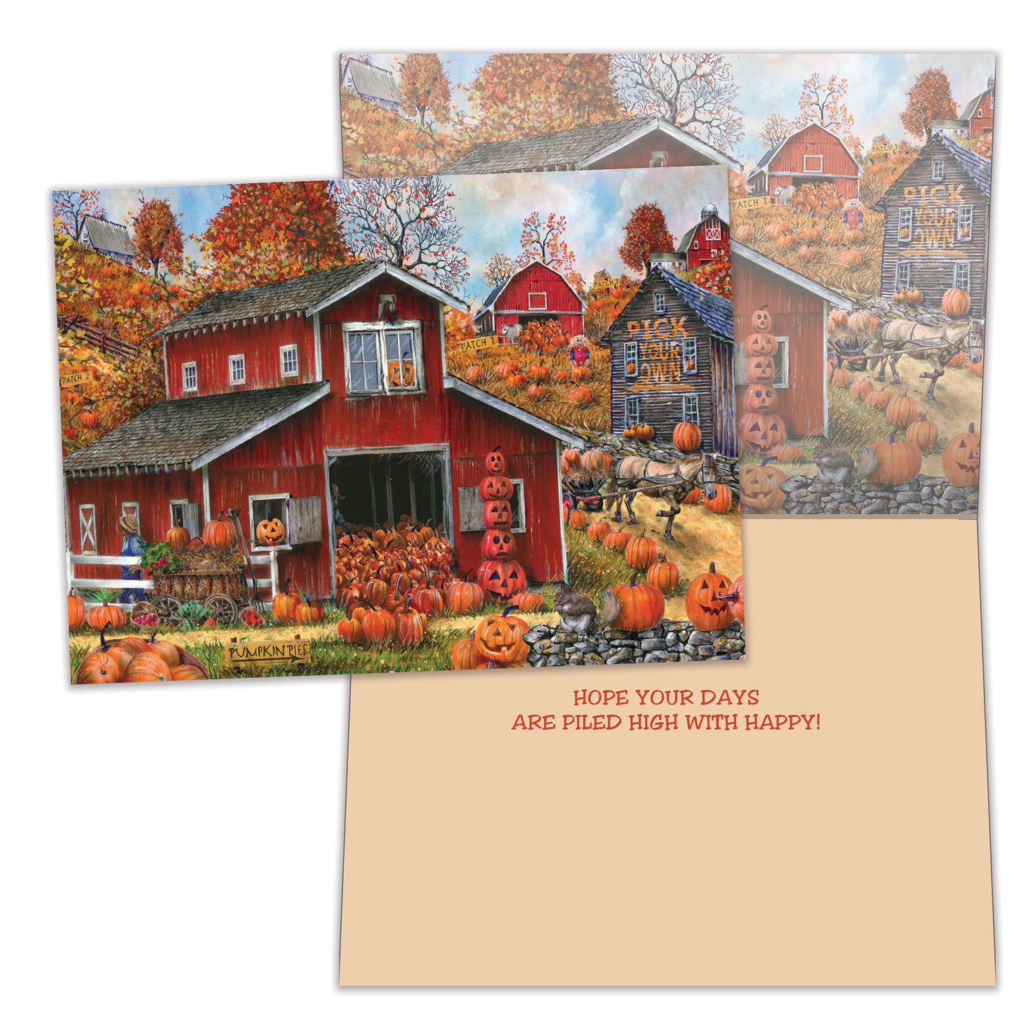 Piled High Pumpkins Thanksgiving Card