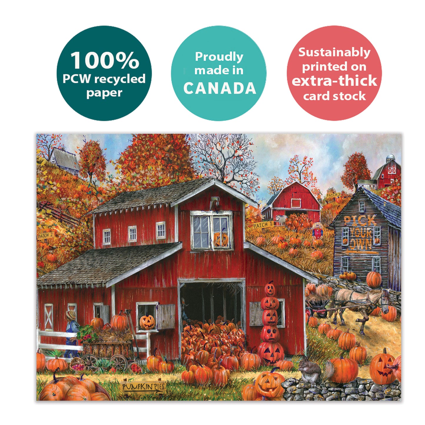 Piled High Pumpkins Thanksgiving Card