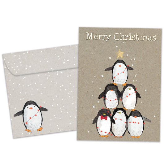 Penguin Pile Christmas Card