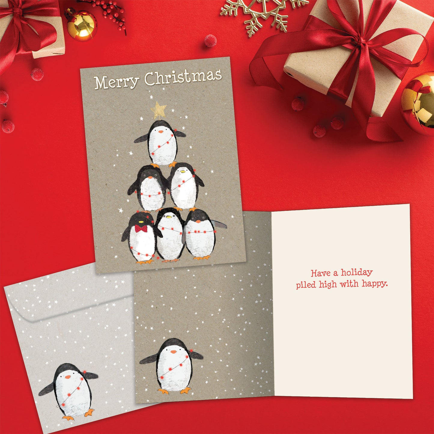Penguin Pile Christmas Card