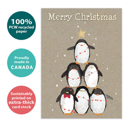 Penguin Pile Christmas Card