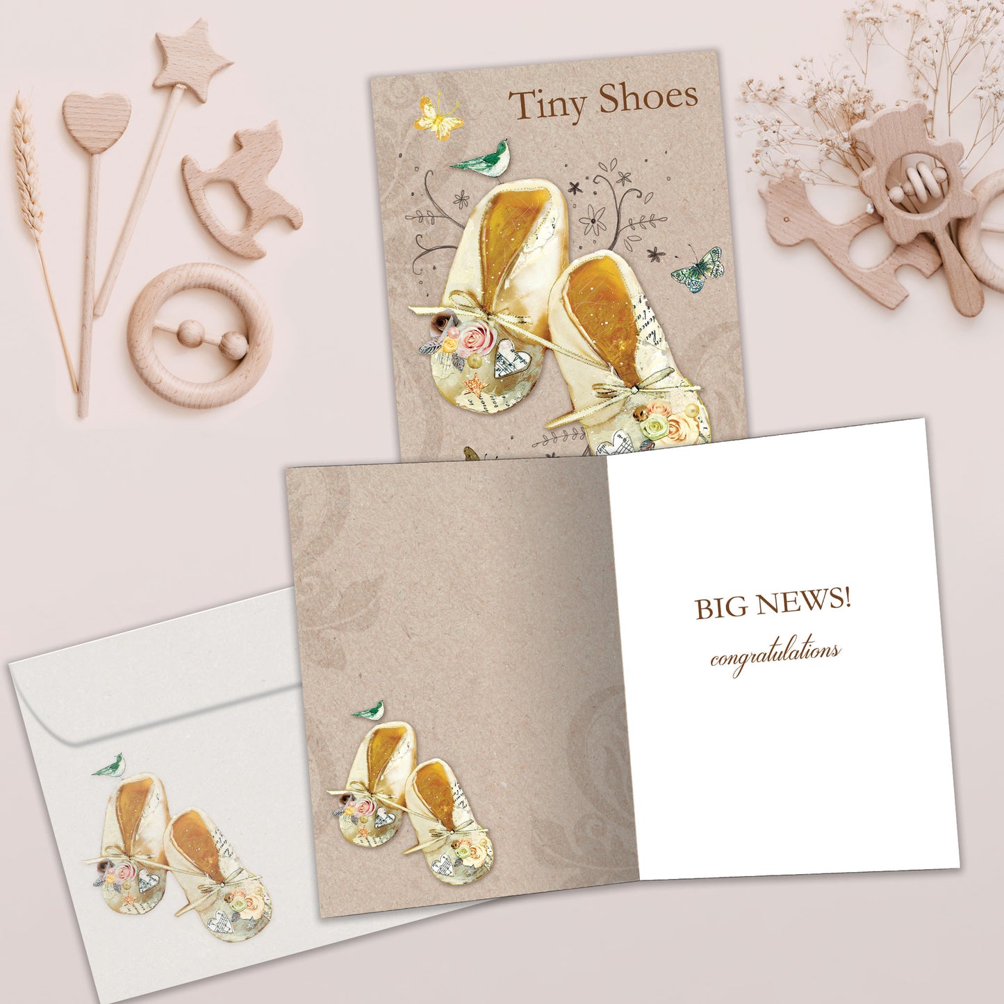 Baby Booties New Baby Card