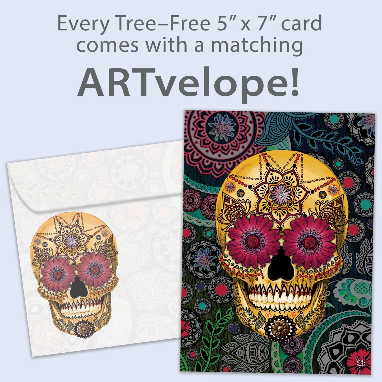 Sugar Skull Paisley Halloween Card