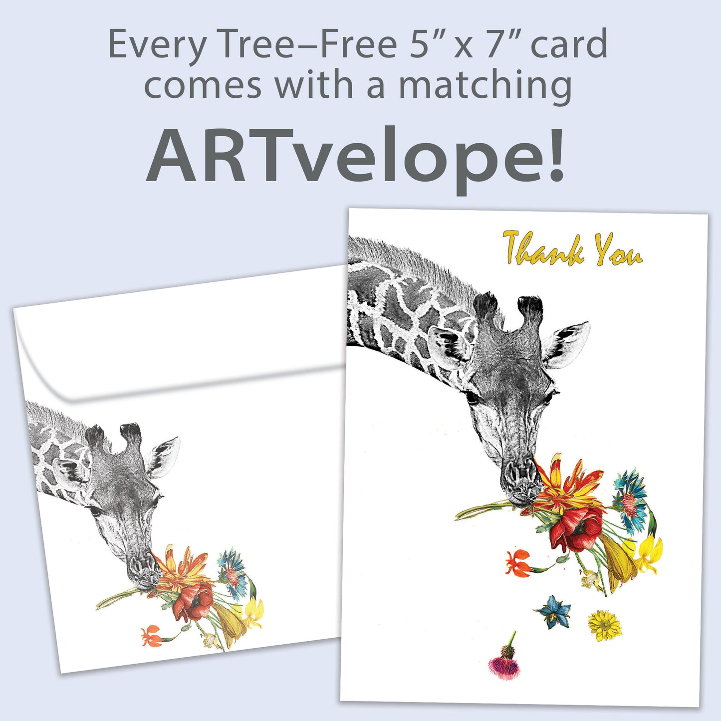 Floral Giraffe Thanks Thank You Card