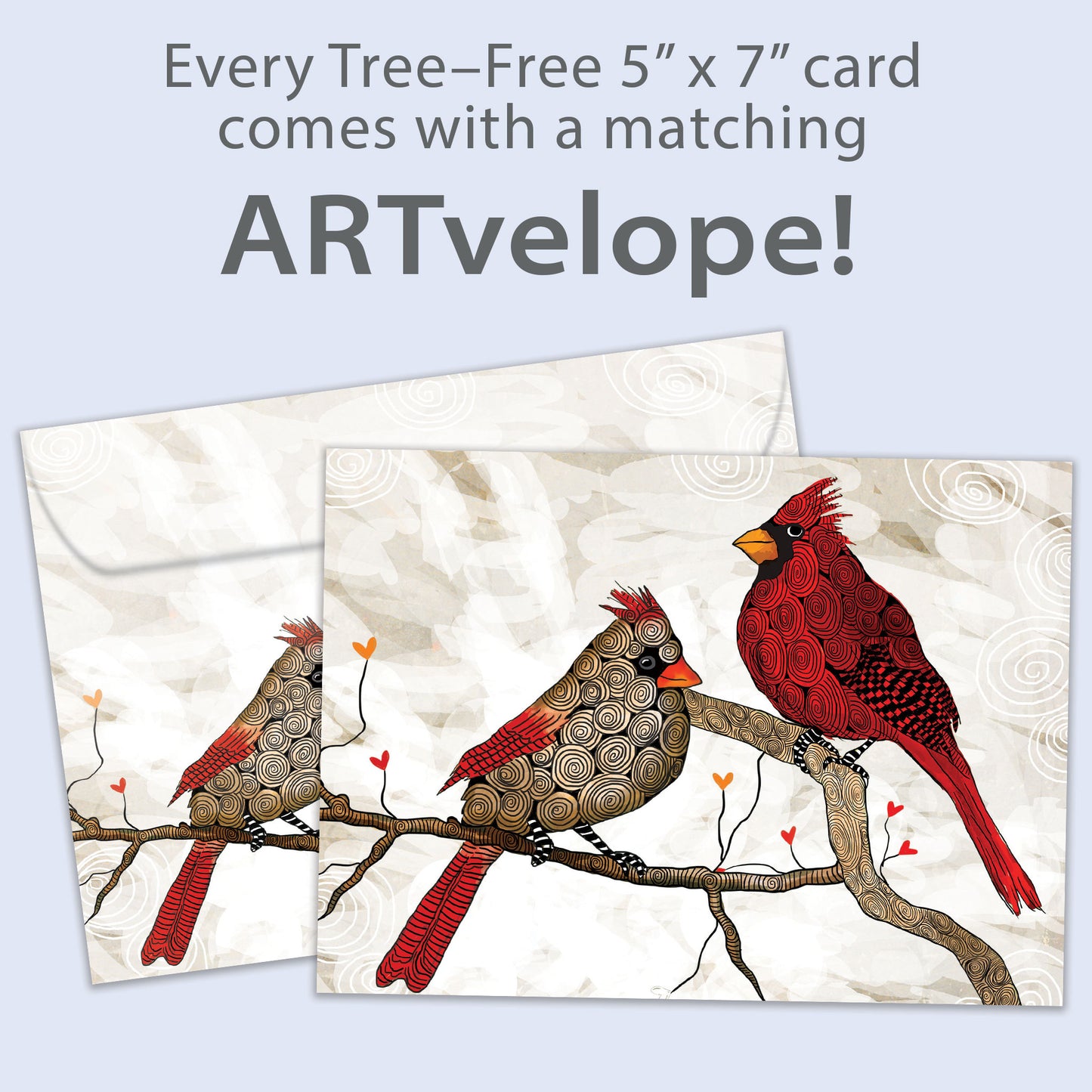 Cardinals Flitting Holiday Card