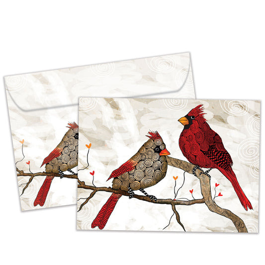 Cardinals Flitting Holiday Card