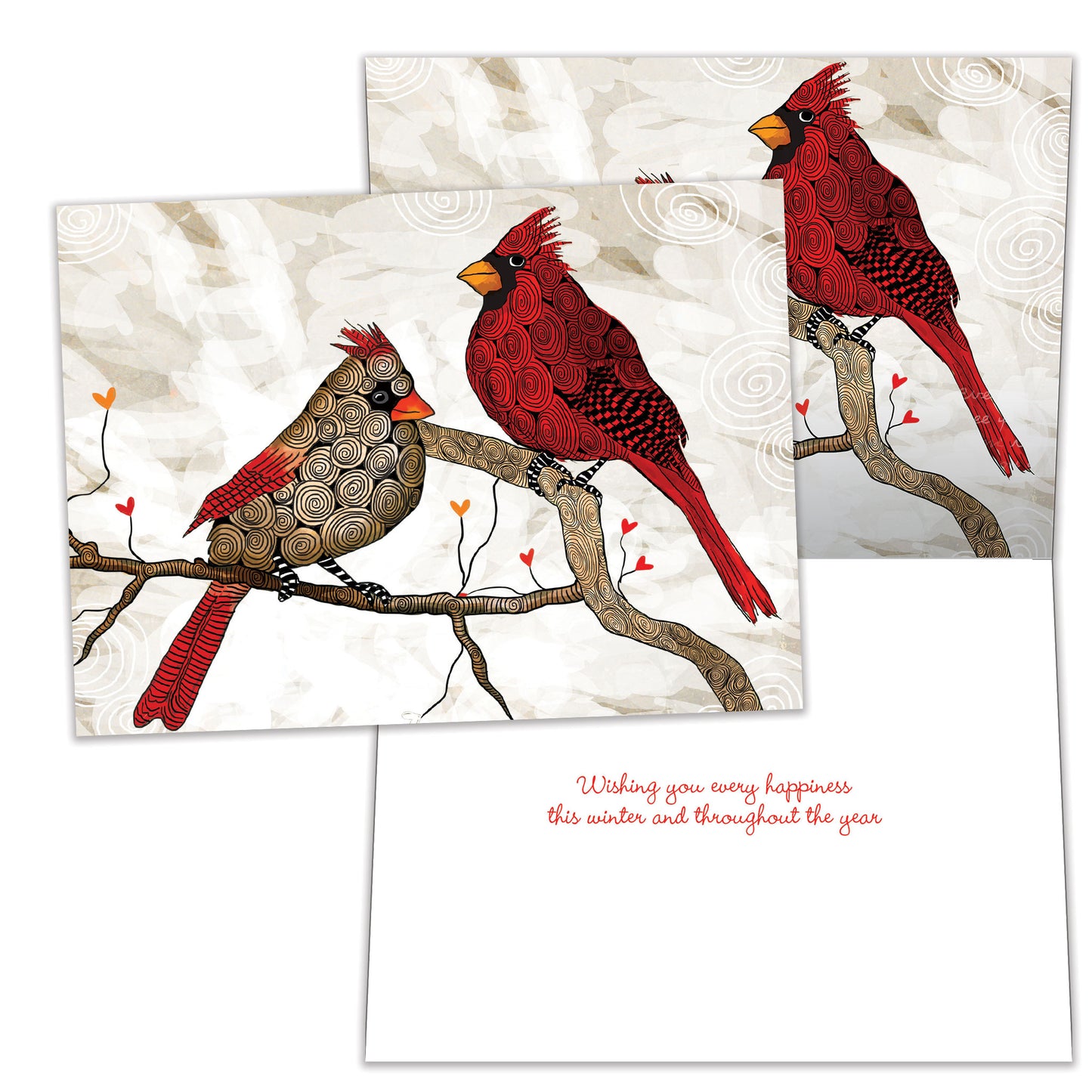 Cardinals Flitting Holiday Card