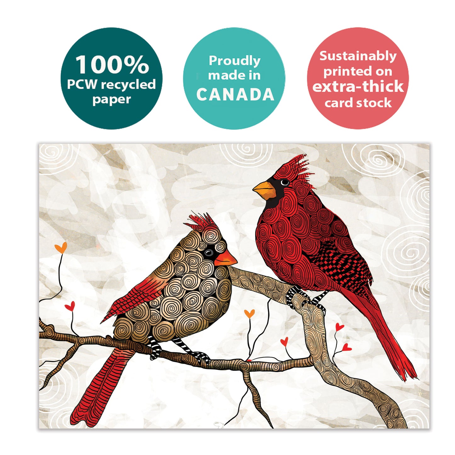 Cardinals Flitting Holiday Card