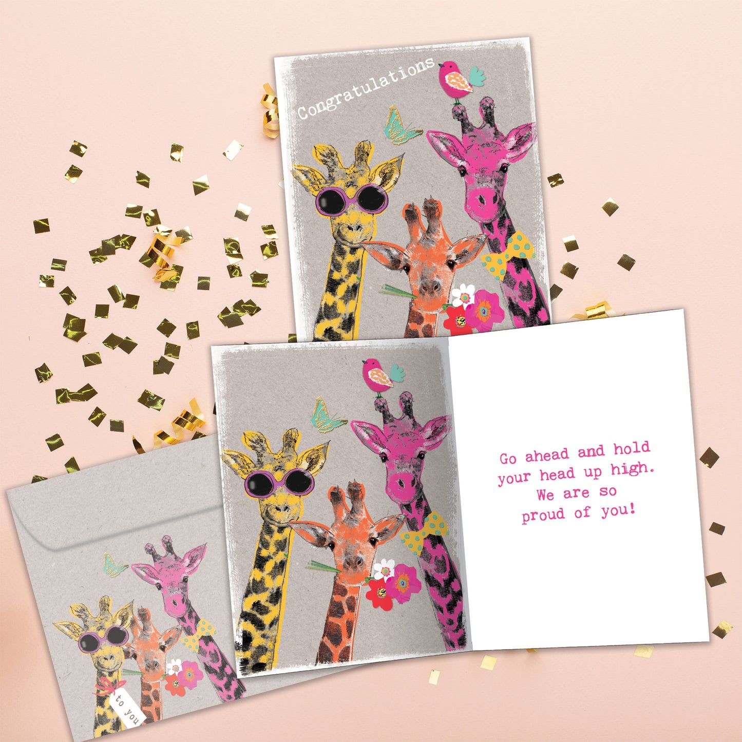 Proud Giraffes Congratulations Card