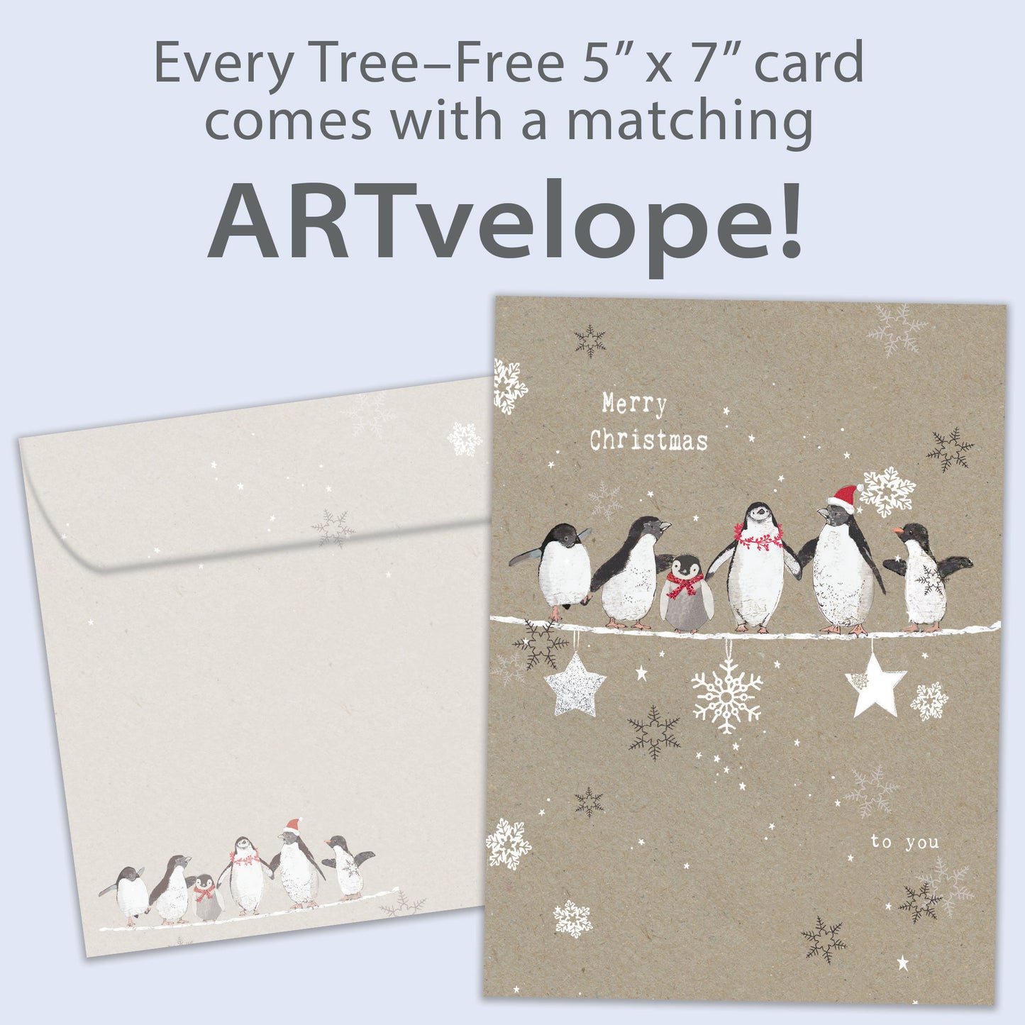 Balancing Penguins Christmas Card