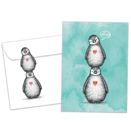 Penguin Pile Thinking of You Card