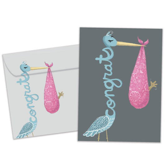 Congrats Stork New Baby Card
