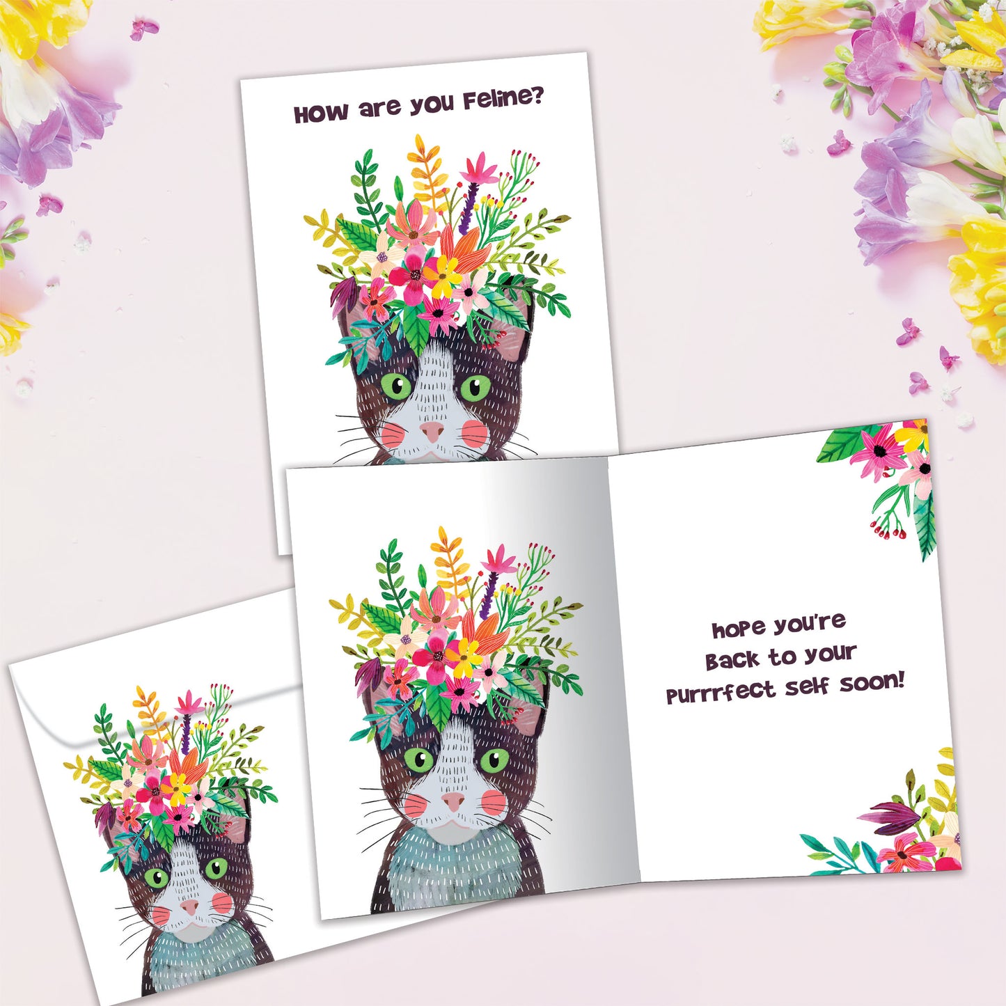 Purrrfect Self Get Well Card
