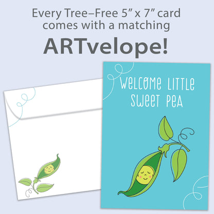 Welcome Sweet Pea New Baby Card