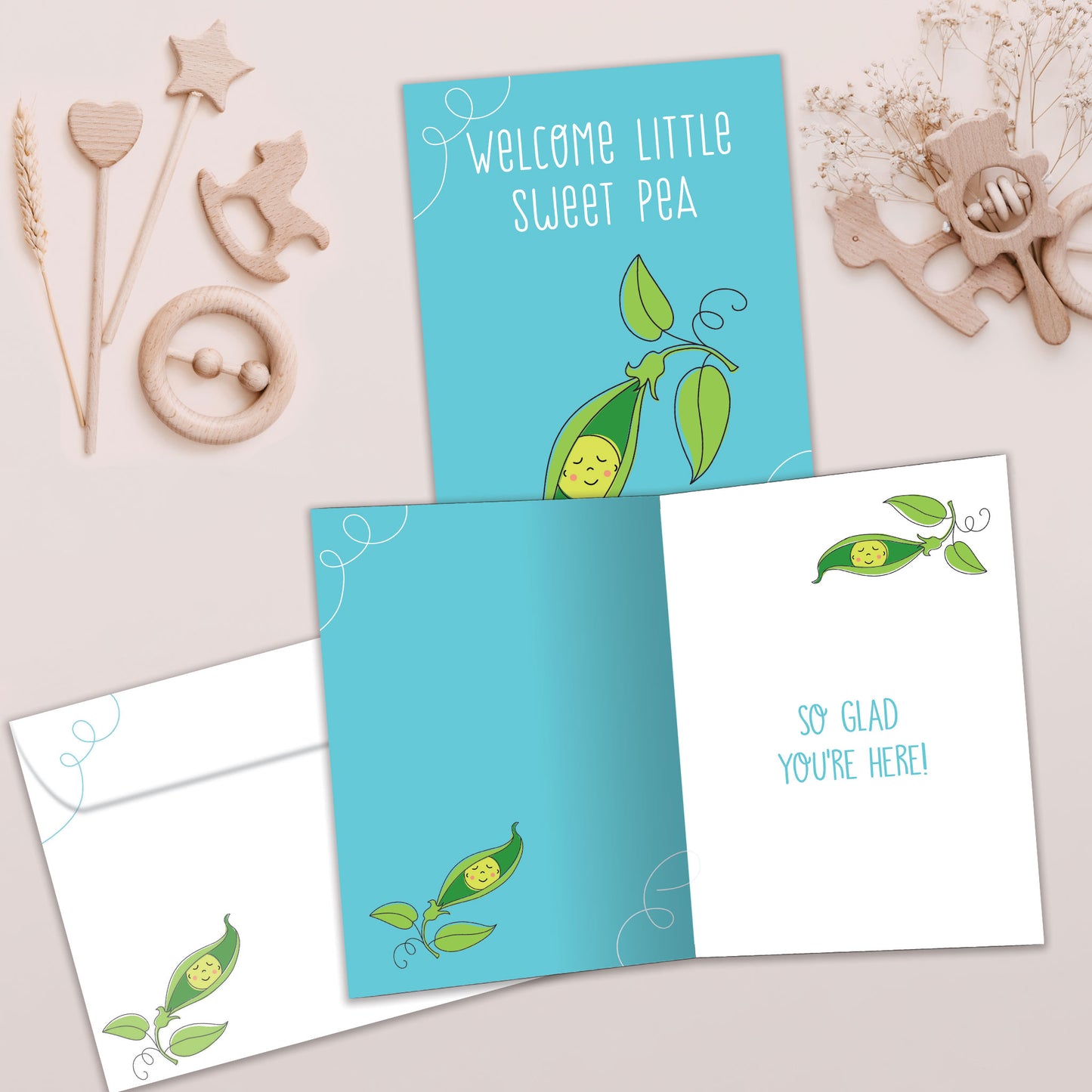 Welcome Sweet Pea New Baby Card