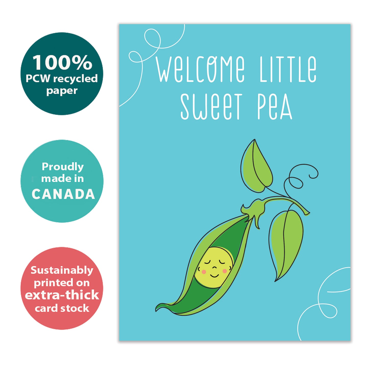 Welcome Sweet Pea New Baby Card