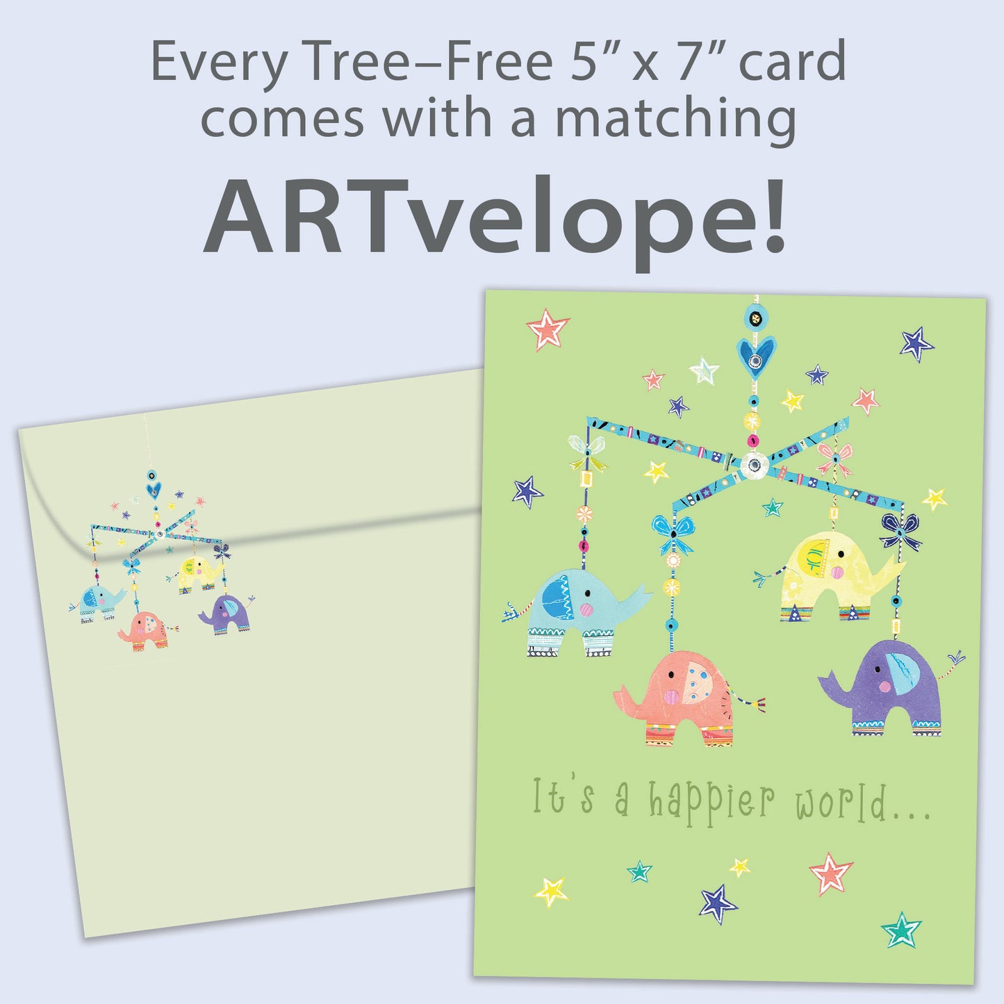 Elephant Mobile New Baby Card