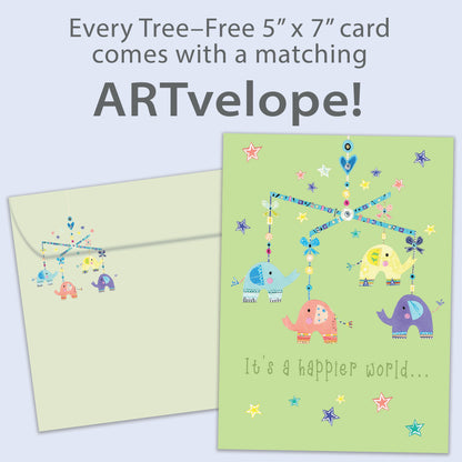 Elephant Mobile New Baby Card
