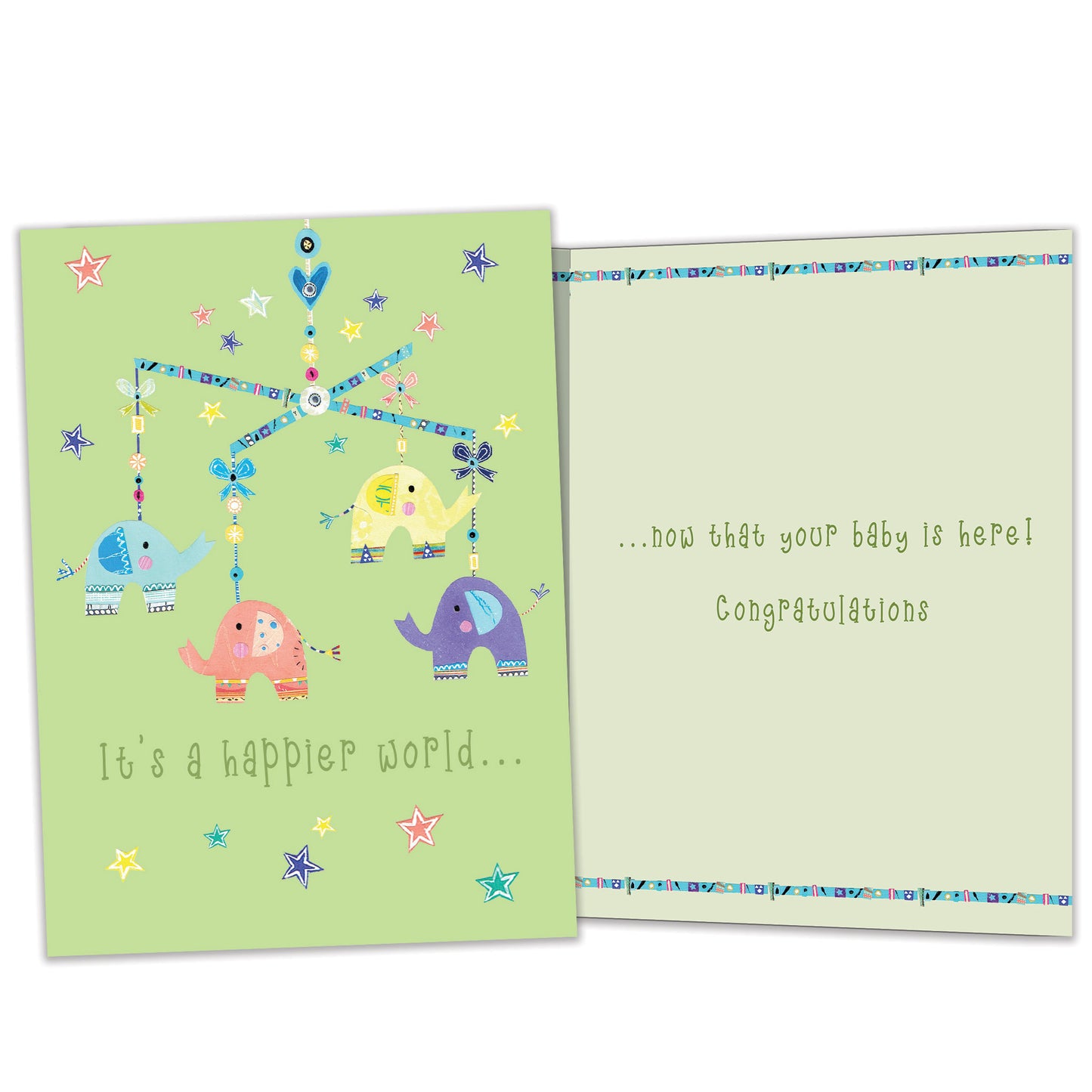 Elephant Mobile New Baby Card