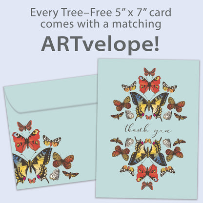 Botanical Butterflies Thank You Card