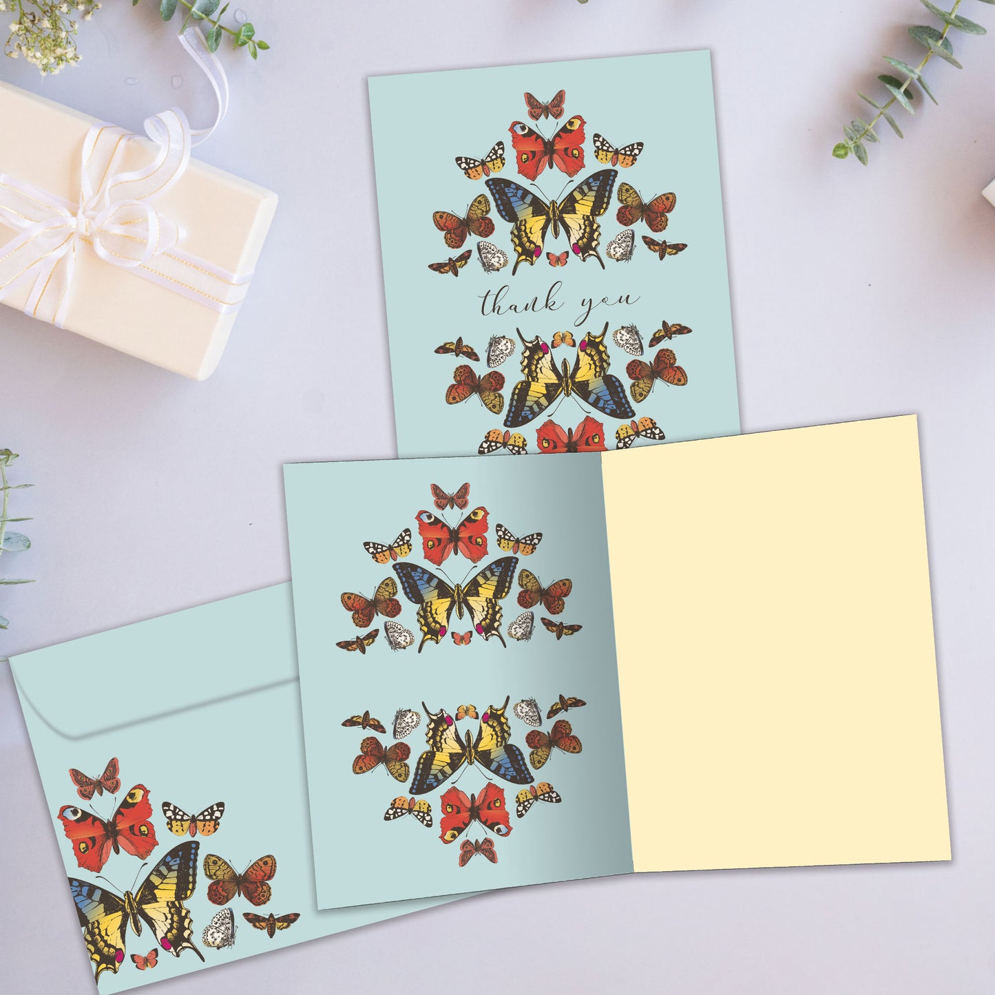 Botanical Butterflies Thank You Card