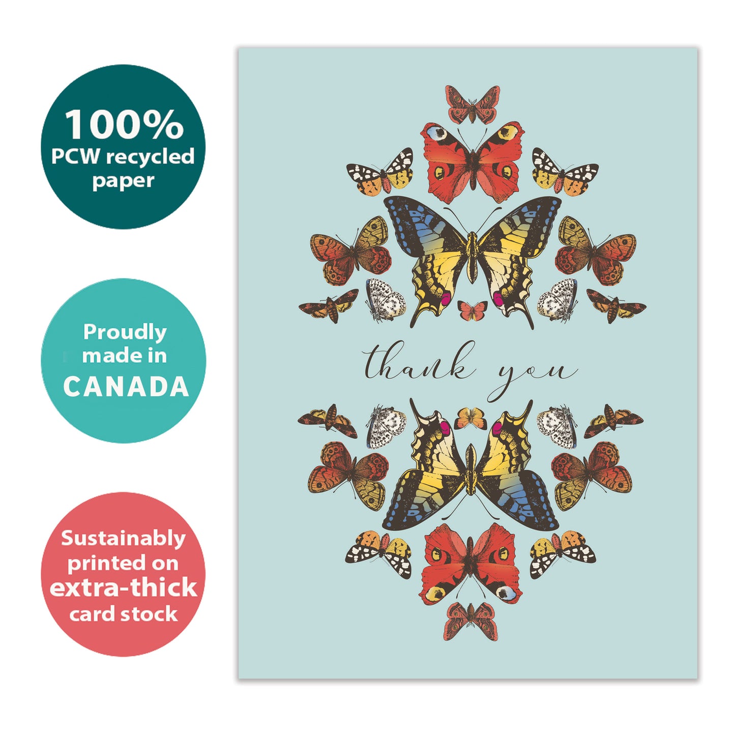 Botanical Butterflies Thank You Card