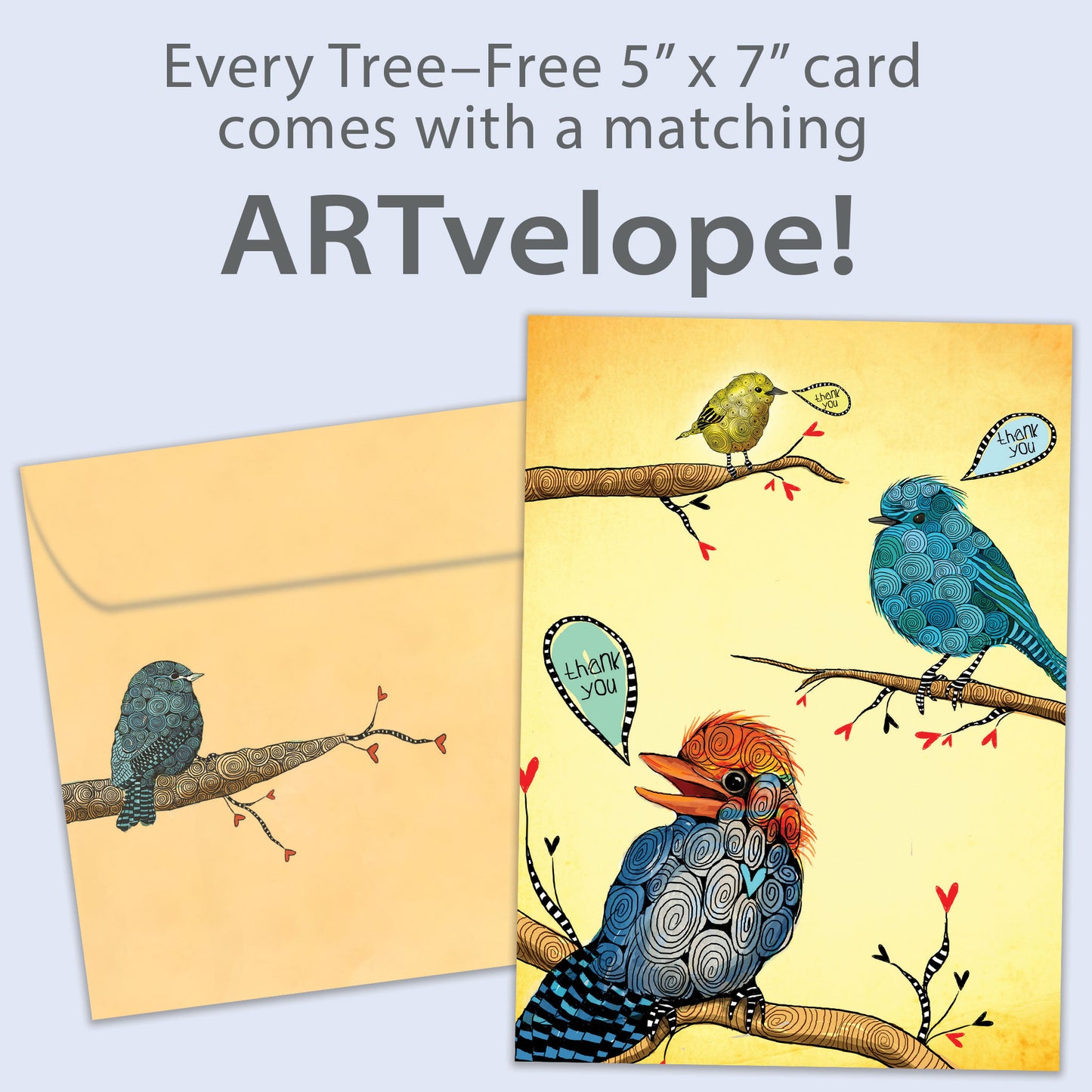 Thankful Birds Thank You Card