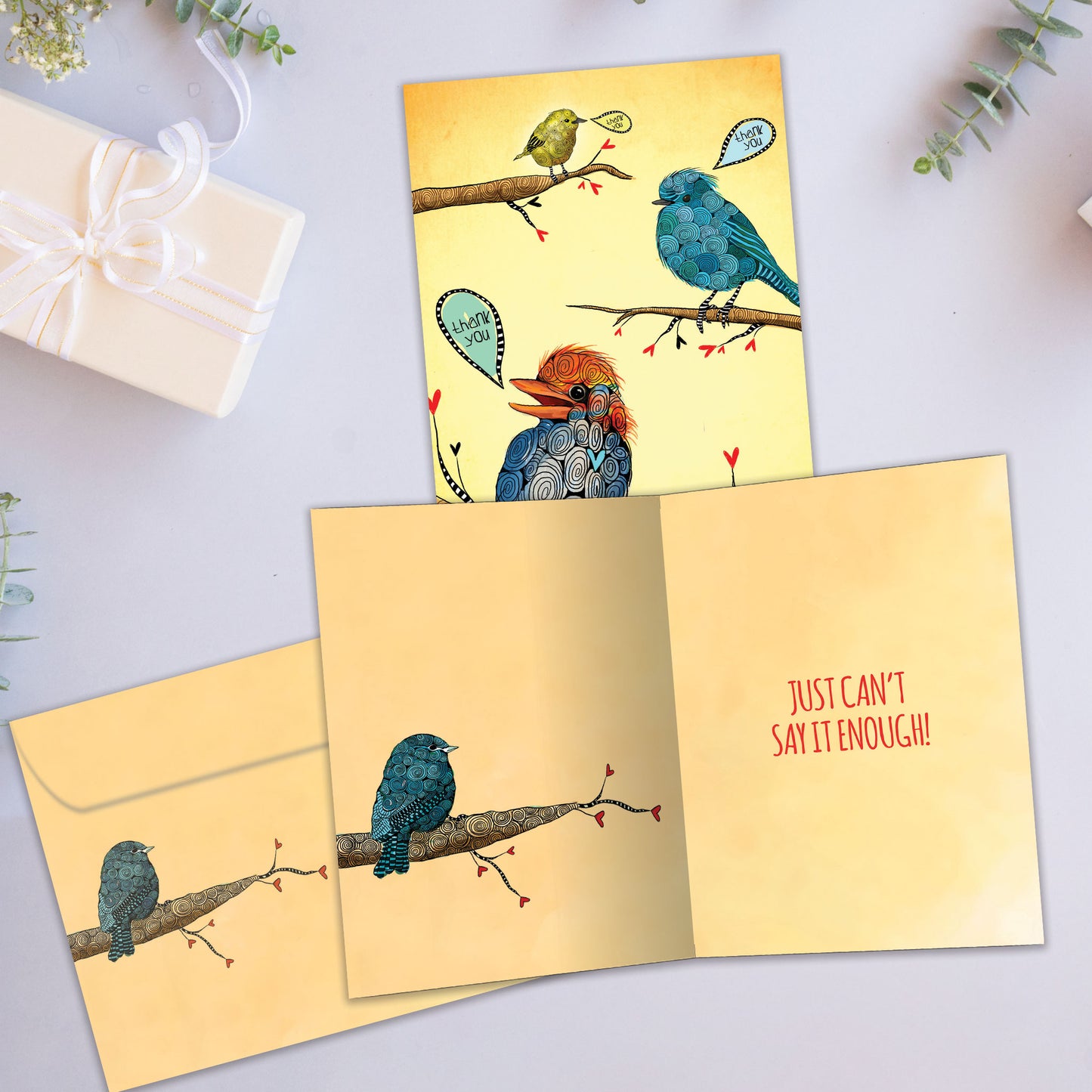 Thankful Birds Thank You Card