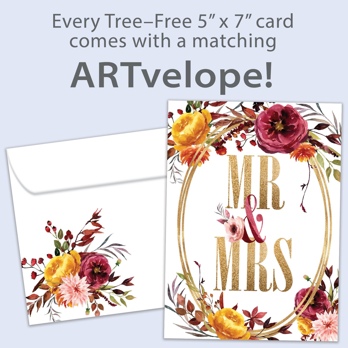 Gold Mr. And Mrs. Wedding Card