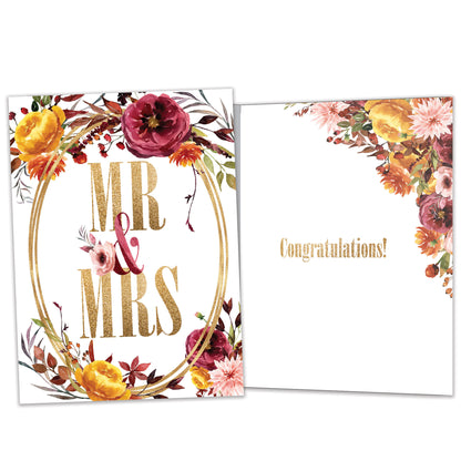 Gold Mr. And Mrs. Wedding Card