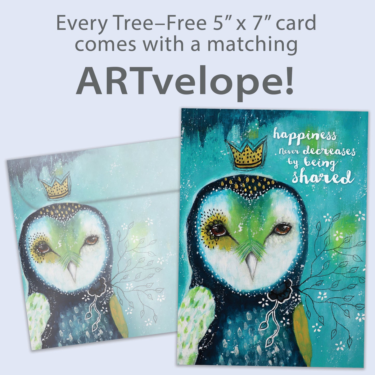 Happiness Owl Crown Birthday Card