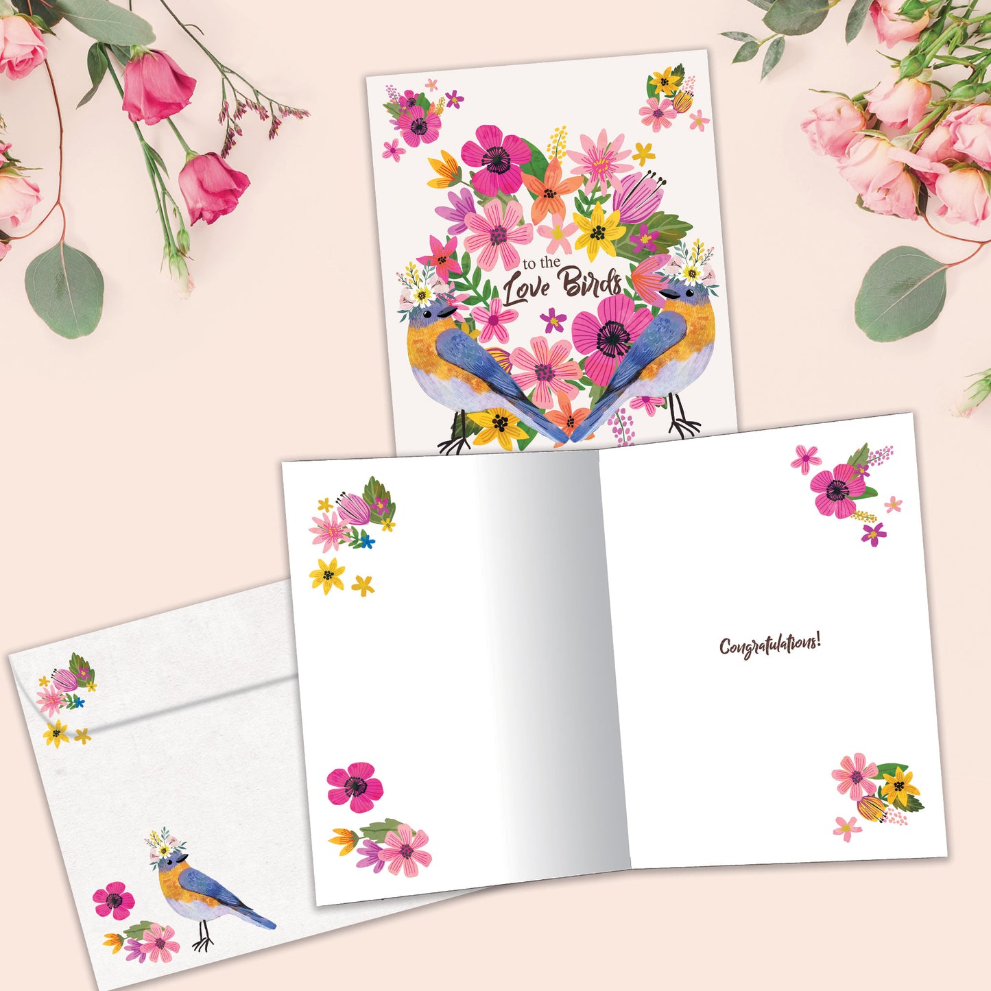 Love Birds Wedding Card