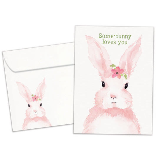 Pink Bunny Easter Card