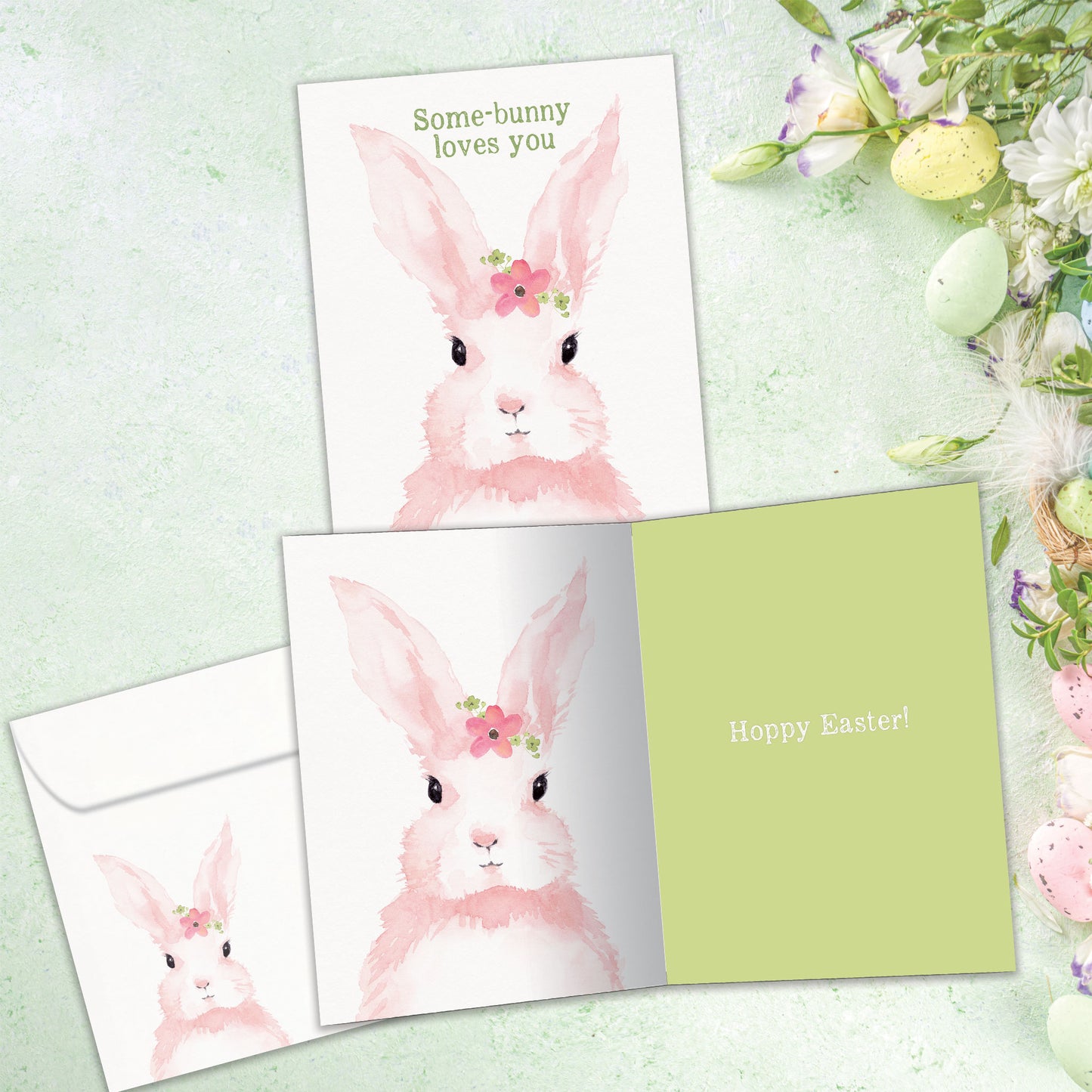 Pink Bunny Easter Card
