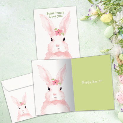 Pink Bunny Easter Card