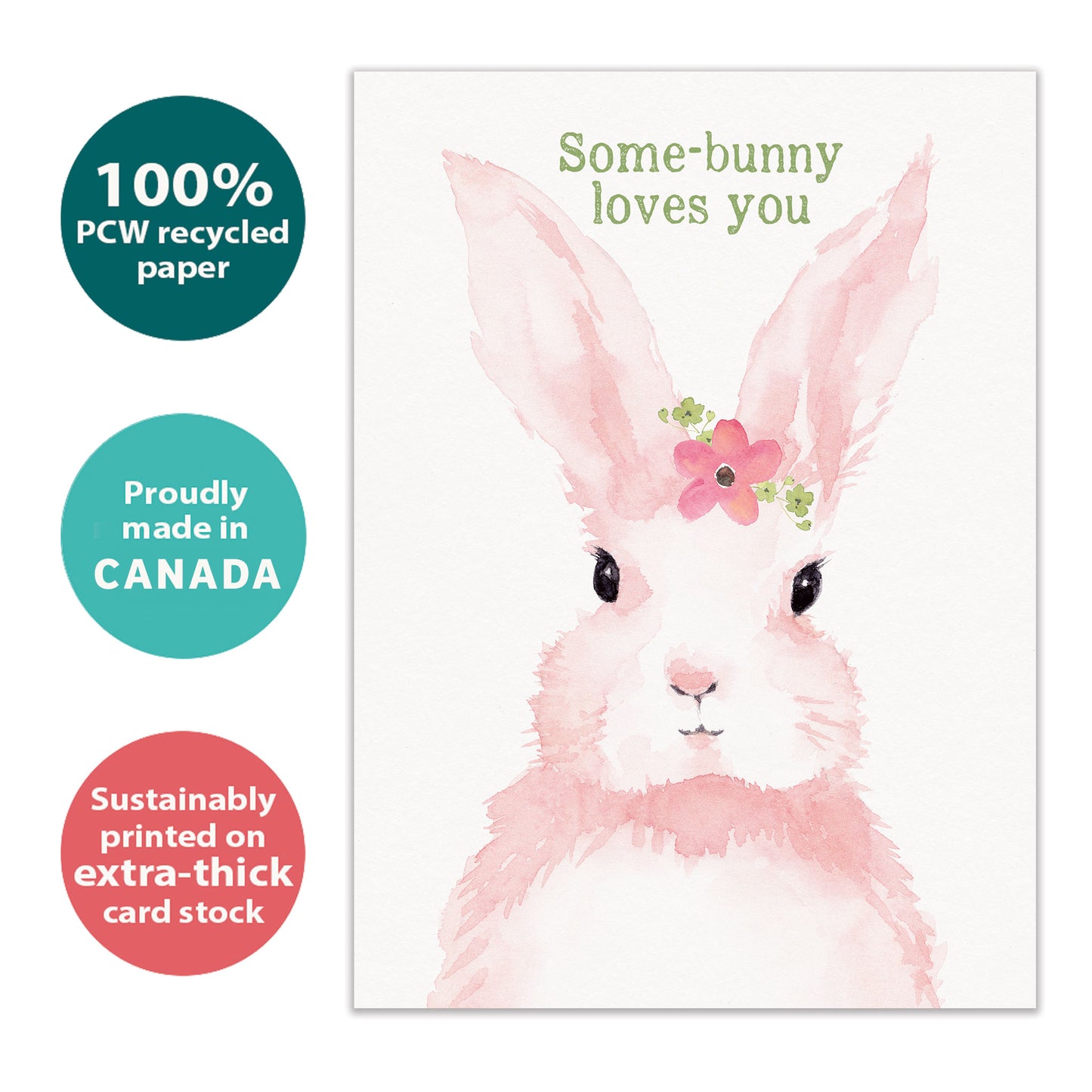 Pink Bunny Easter Card