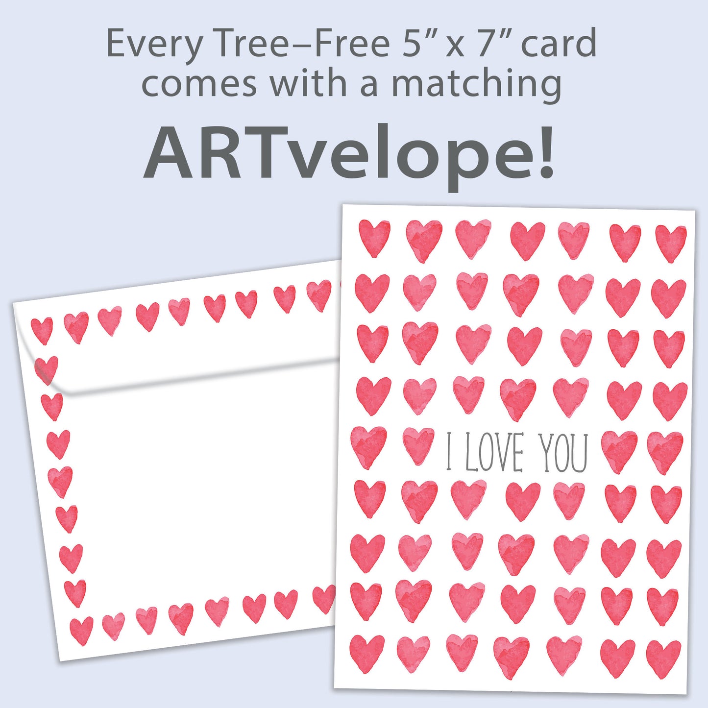 Watercolor Hearts Valentine’s Day Card