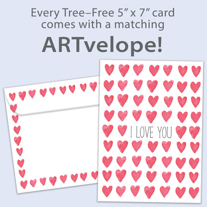 Watercolor Hearts Valentine’s Day Card