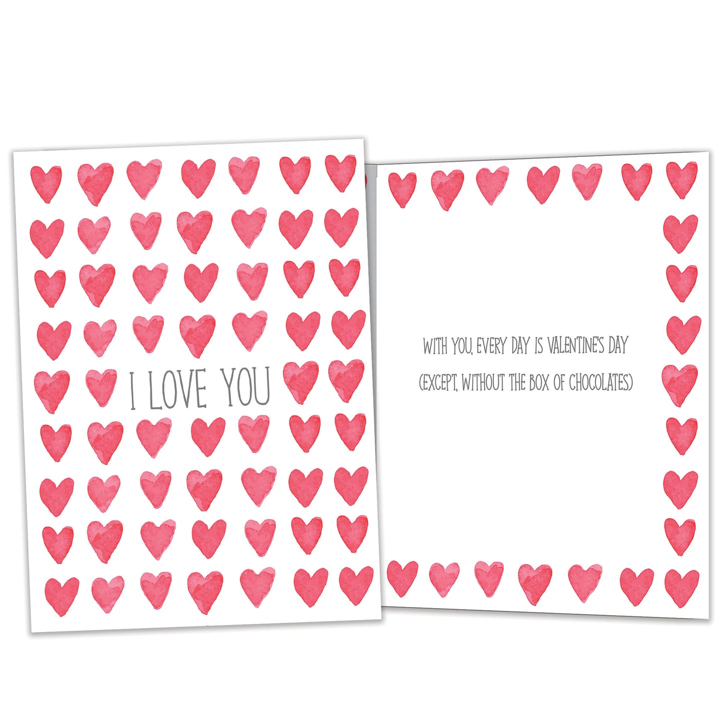 Watercolor Hearts Valentine’s Day Card