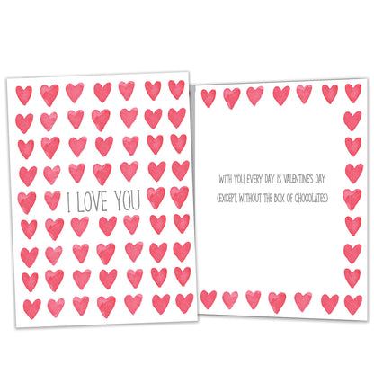 Watercolor Hearts Valentine’s Day Card