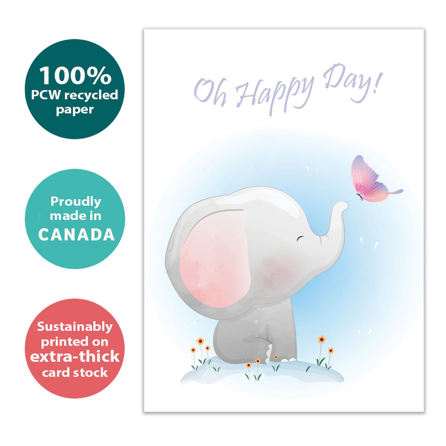 Happy Day Elephant New Baby Card