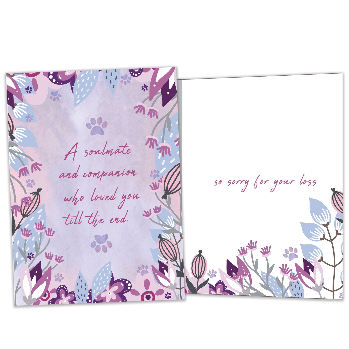 Floral Paws Pet Pet Sympathy Card