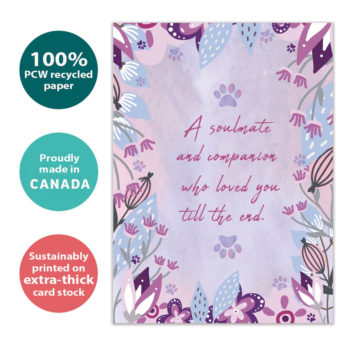 Floral Paws Pet Pet Sympathy Card