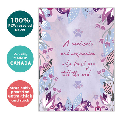Floral Paws Pet Pet Sympathy Card