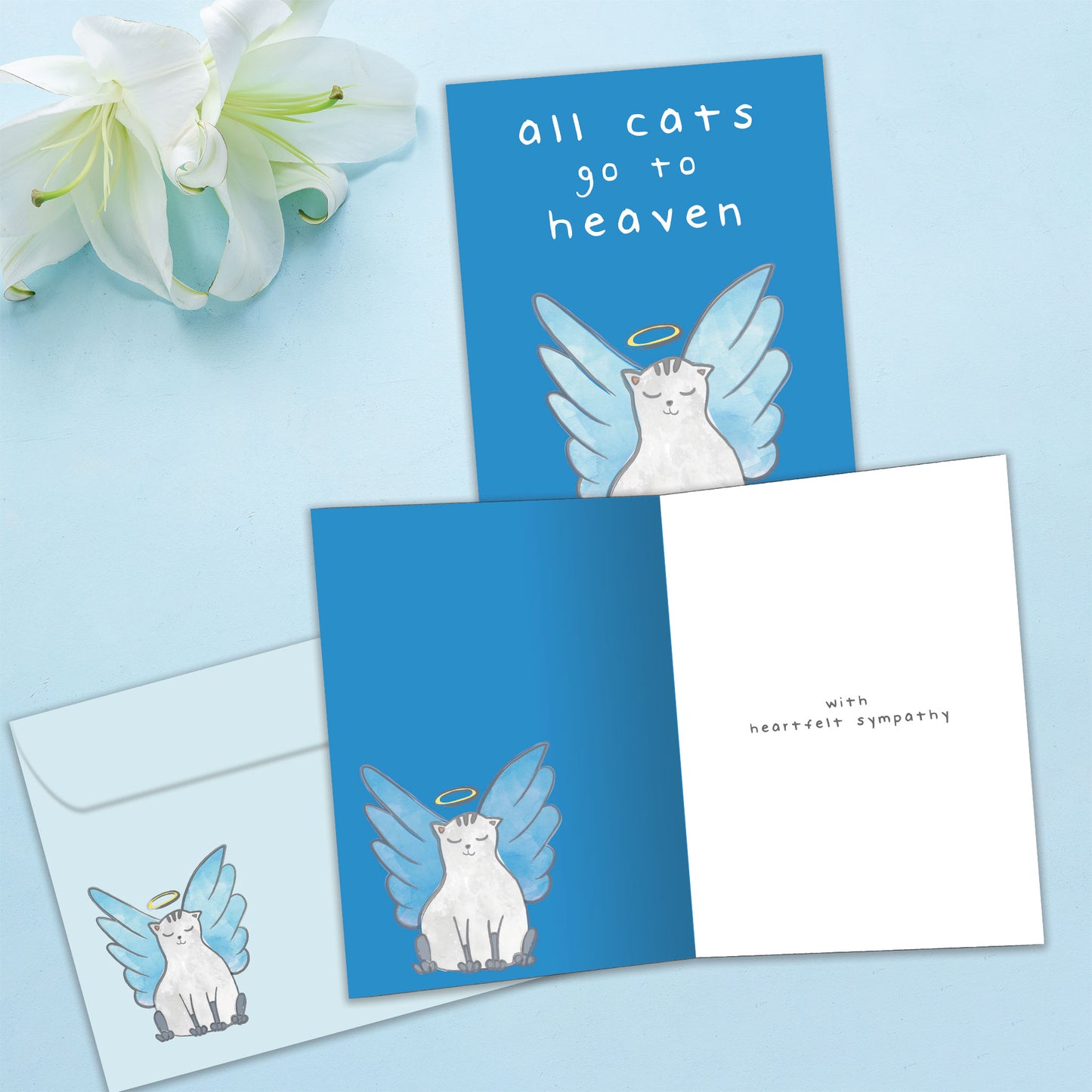 Cat Heaven Pet Pet Sympathy Card