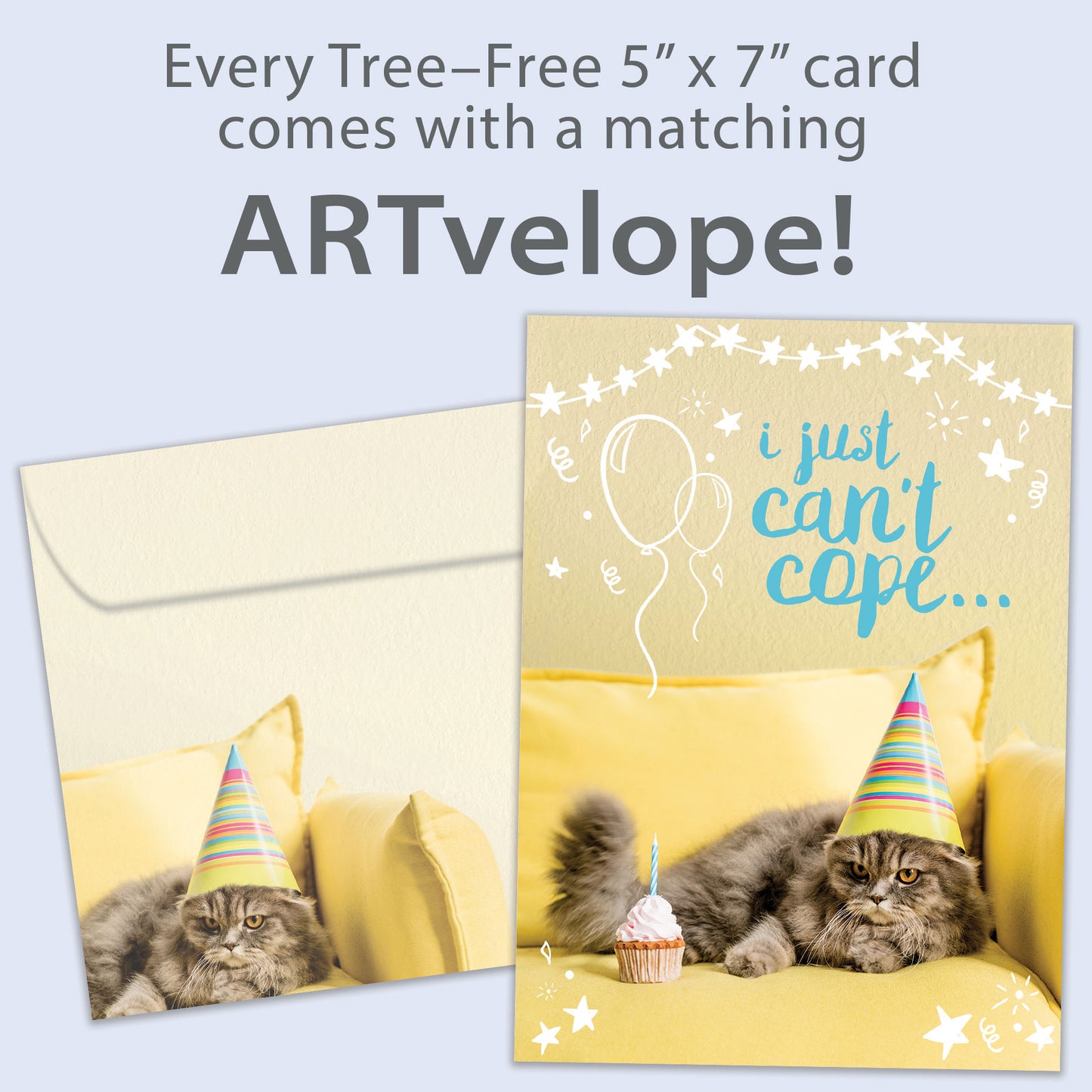 Can't Cope Cat Birthday Card
