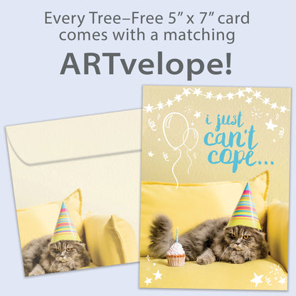 Can't Cope Cat Birthday Card